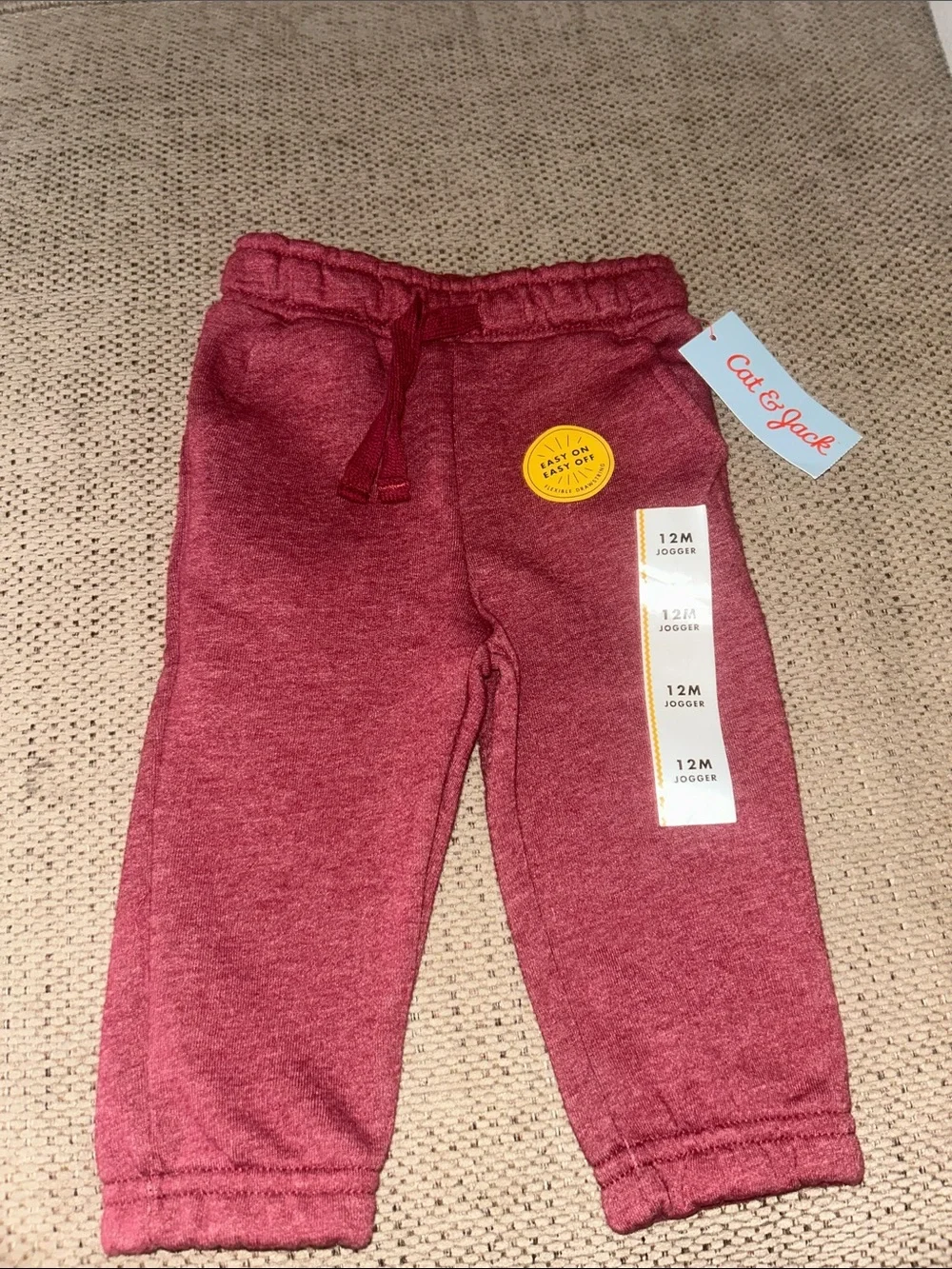 Cat & Jack Burgundy/Red Baby Jogger Pants